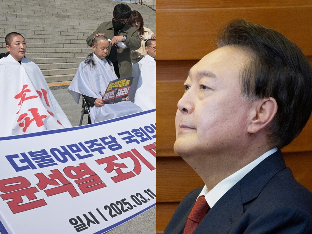 野党議員は頭を丸めて“早期罷免”を求めているが…韓国・尹大統領の弾劾審判、宣告は「3月14日」から遅れる可能性